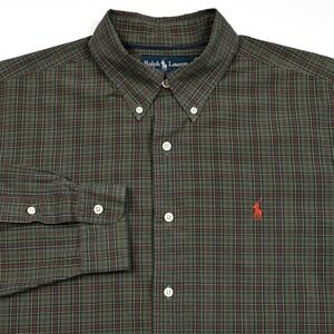 Vintage Polo Ralph Lauren Mens Classic Fit Shirt‎ Large Plaid Long Sleeve Preppy